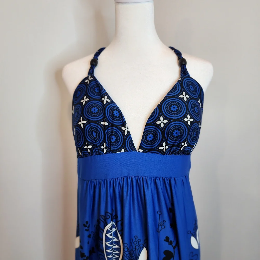 Alyn Paige New York Womens Medium Blue Maxi Dress - Picture 5 of 7